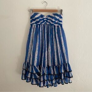 Betsey Johnson Blue and White Striped Babydoll Dress